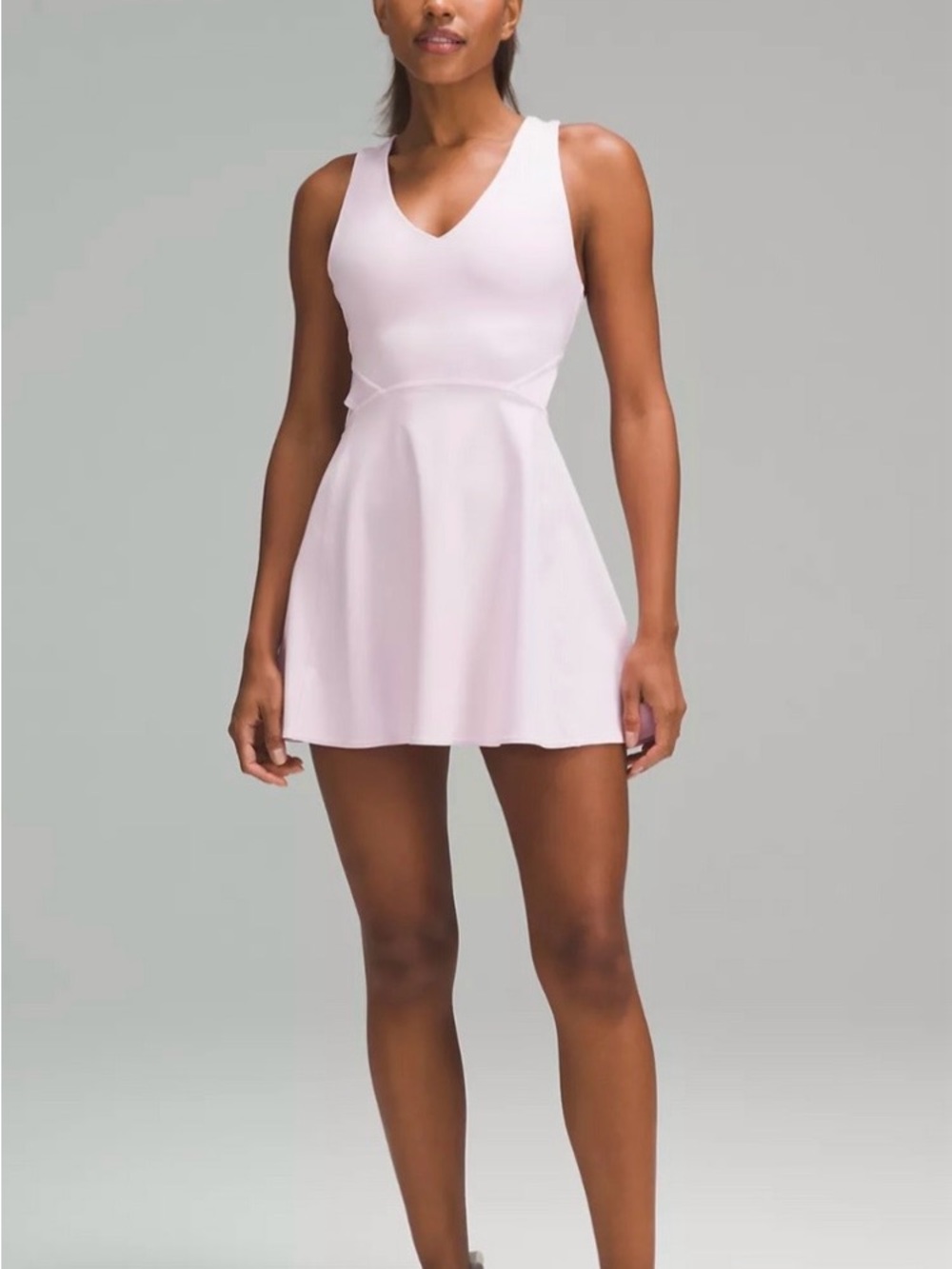 lululemon athletica Light Pink V‑Neck Sleeveless Mini Dress